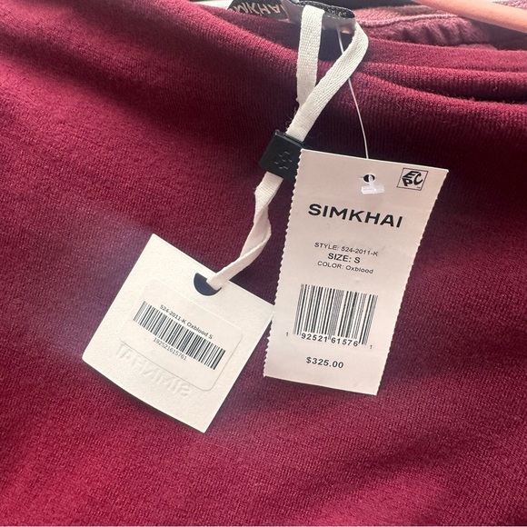 NWT | SIMKHAI Lavina Off-Shoulder Sweater | Oxblood - Picture 7 of 11